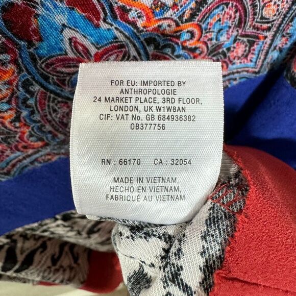 Anthropologie Akemi + Kin Gia Tunic Blouse Top XS Paisley Light Indie Gypsy Boho - Picture 15 of 16